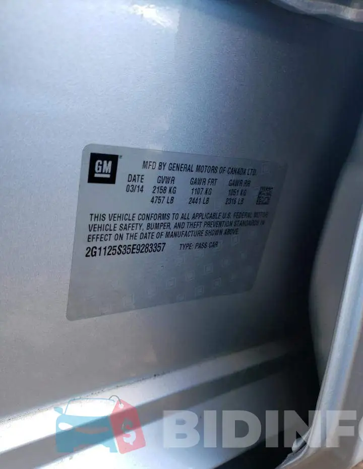 2G1125S35E9283357 Photo# 12