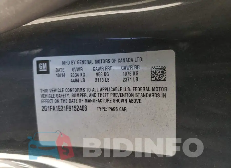 2G1FA1E31F9152408 Photo# 12