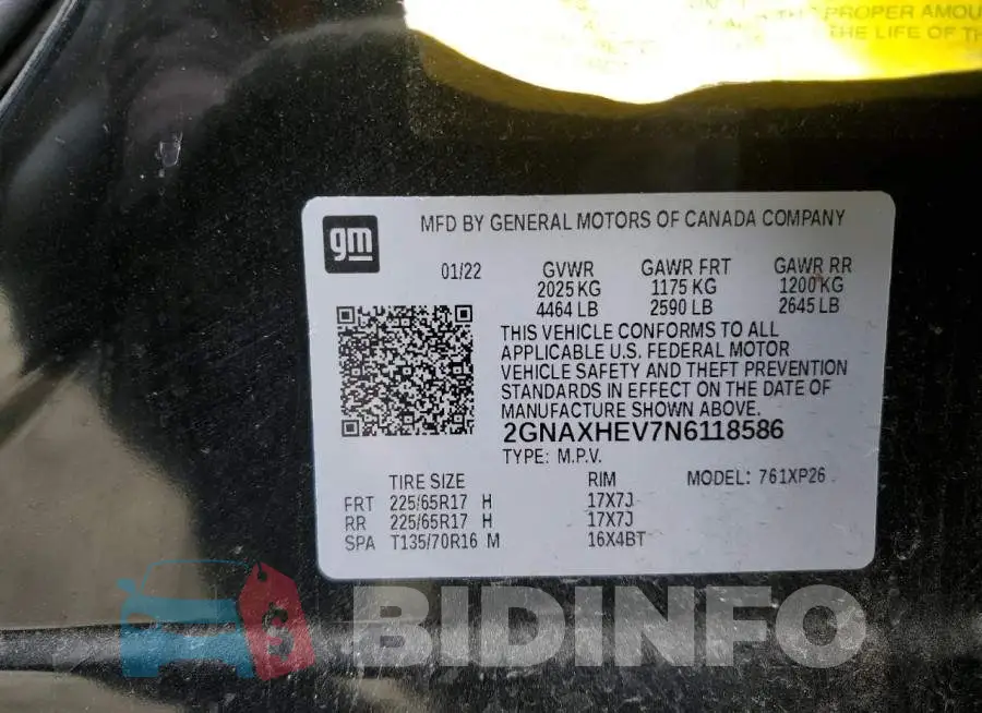 2GNAXHEV7N6118586 Photo# 13