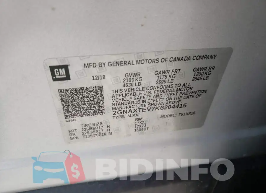 2GNAXTEV7K6204415 Photo# 12
