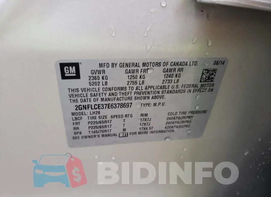 2GNFLCE37E6378697 Photo# 12