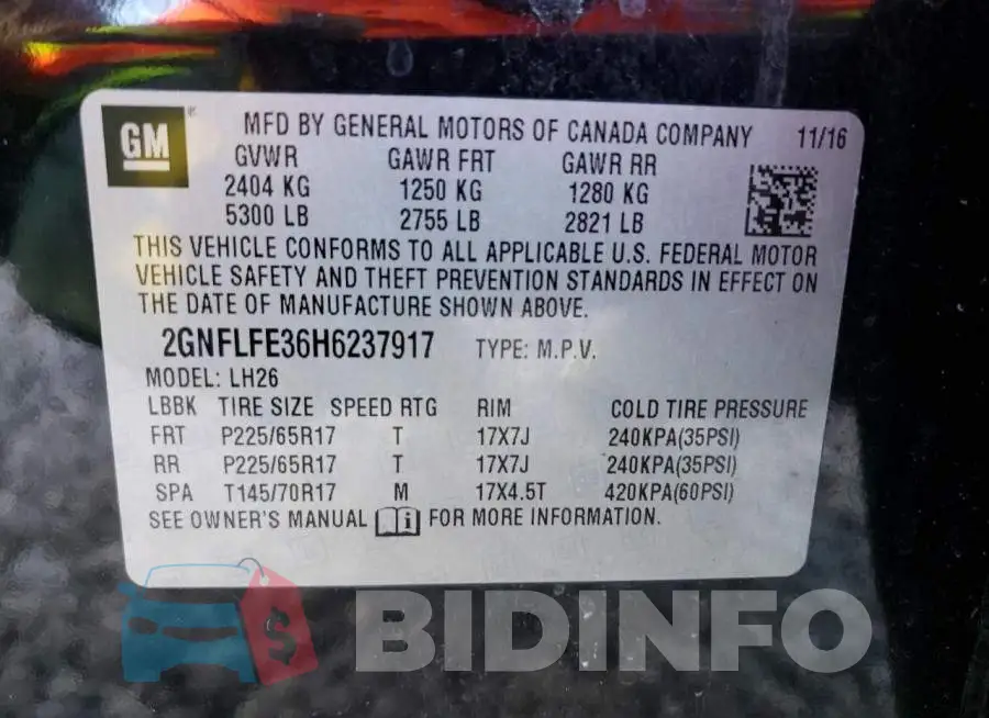 2GNFLFE36H6237917 Photo# 13