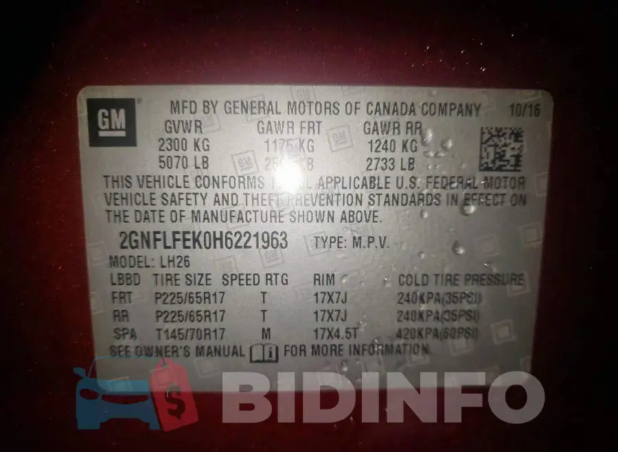 2GNFLFEK0H6221963 Photo# 10