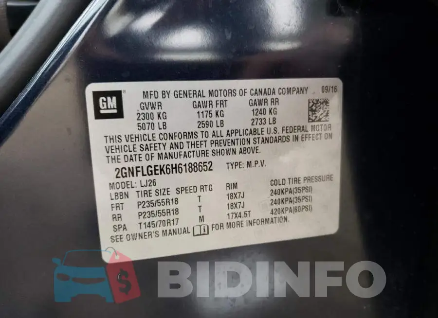 2GNFLGEK6H6188652 Photo# 14