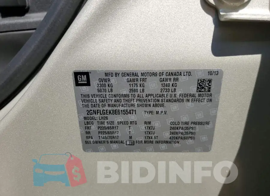 2GNFLGEK8E6155471 Photo# 13
