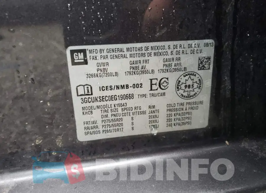 3GCUKSEC0EG190668 Photo# 12