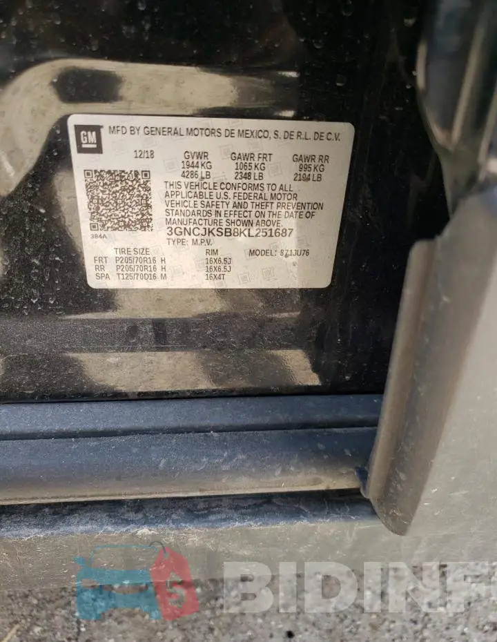 3GNCJKSB8KL251687 Photo# 12