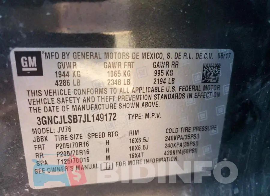 3GNCJLSB7JL149172 Photo# 14