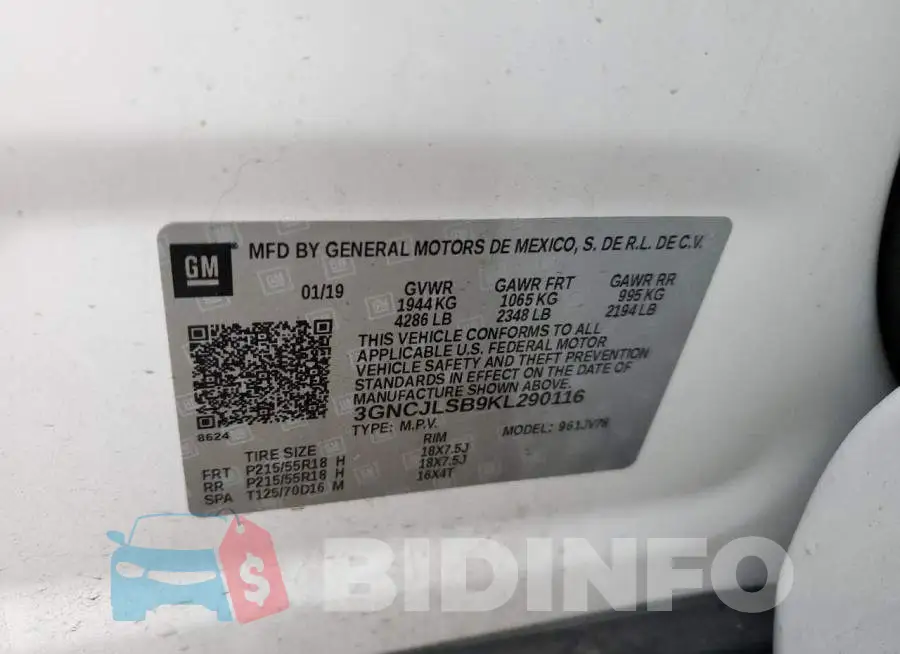 3GNCJLSB9KL290116 Photo# 13