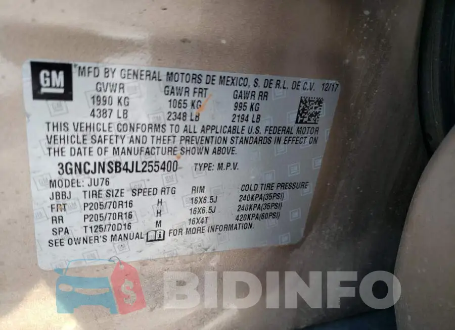 3GNCJNSB4JL255400 Photo# 13