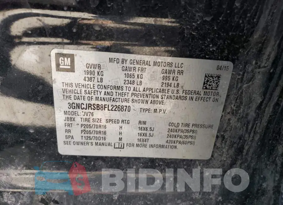 3GNCJRSB8FL226870 Photo# 13