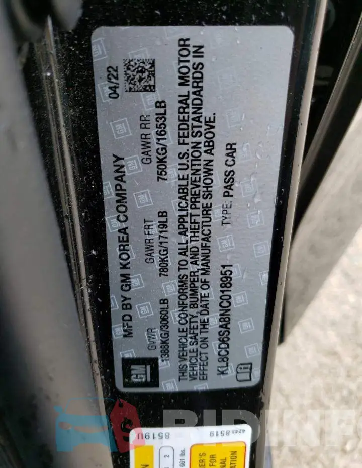 KL8CD6SA8NC018951 Photo# 12