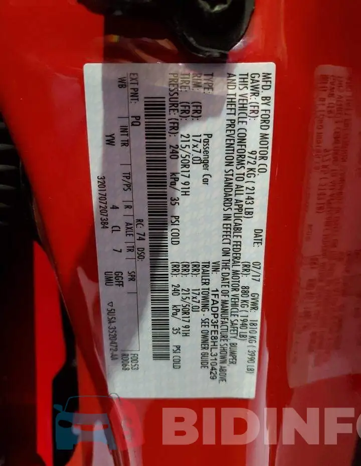 1FADP3FE8HL310429 Photo# 12