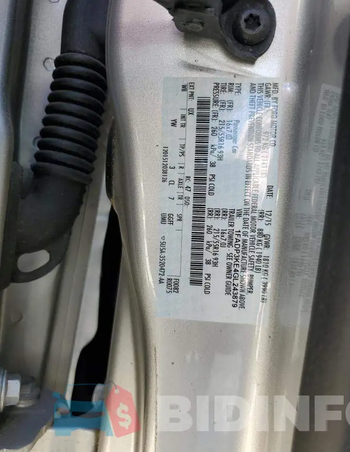 1FADP3KE4GL243879 Photo# 12