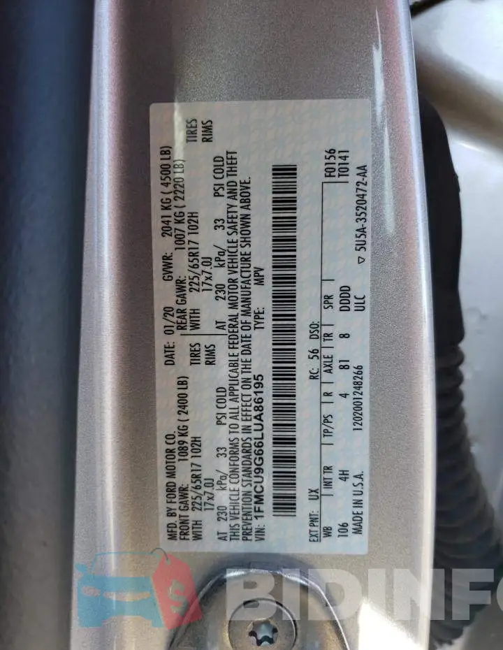 1FMCU9G66LUA86195 Photo# 13