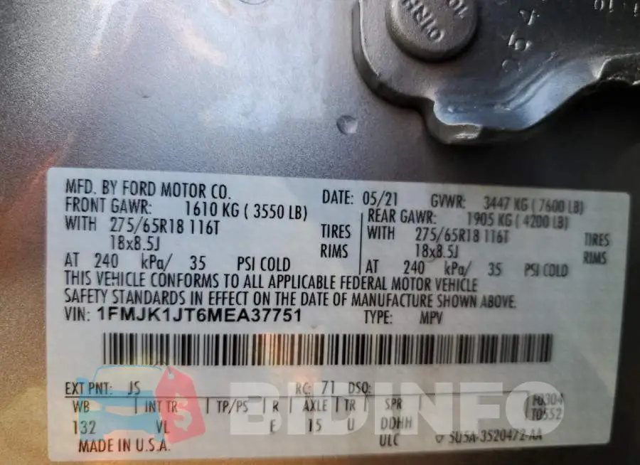 1FMJK1JT6MEA37751 Photo# 13