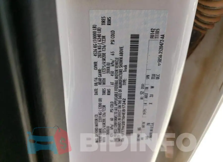 1FT7W2BT6HEB17242 Photo# 13
