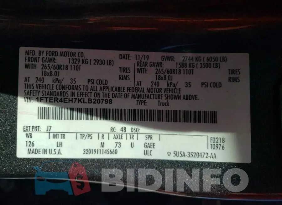 1FTER4EH7KLB20798 Photo# 13