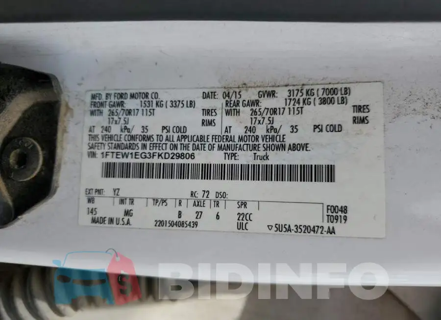 1FTEW1EG3FKD29806 Photo# 13