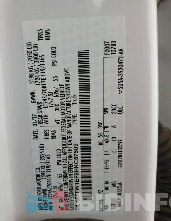 1FTFW1EF6HKC67509 Photo# 12