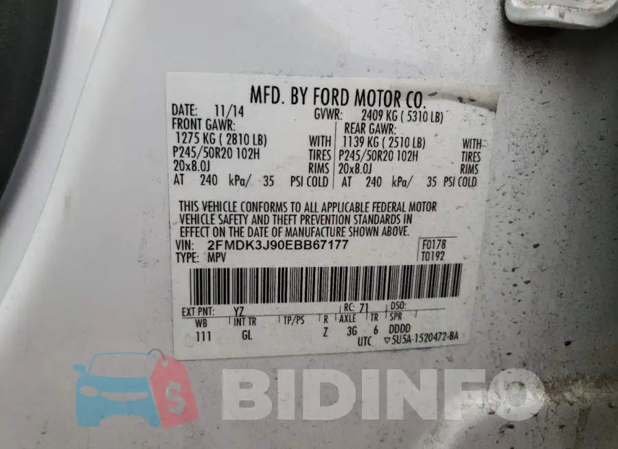 2FMDK3J90EBB67177 Photo# 13