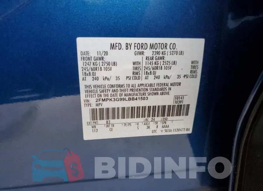 2FMPK3G99LBB41503 Photo# 14