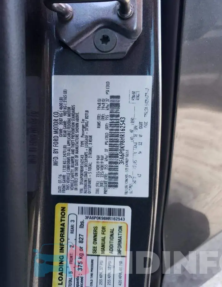 3FA6P0K98HR162543 Photo# 12