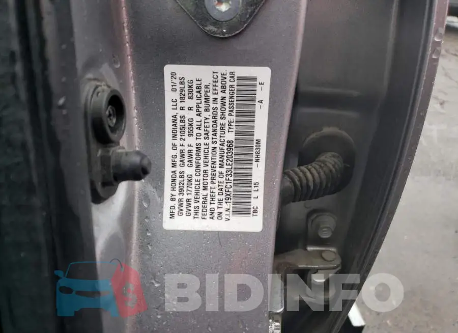 19XFC1F33LE203968 Photo# 12