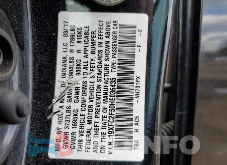 19XFC2F50HE036435 Photo# 12