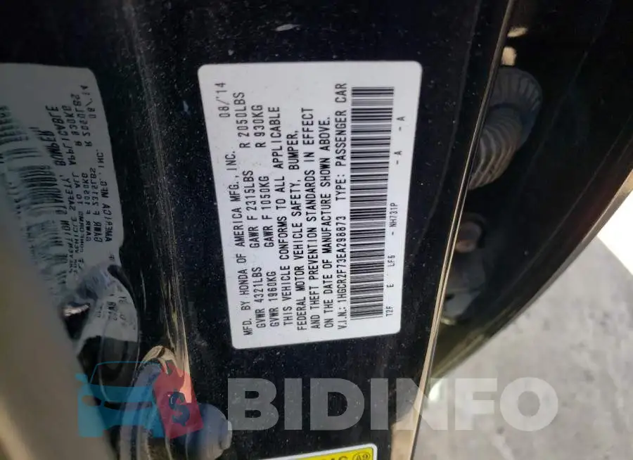 1HGCR2F73EA298873 Photo# 13