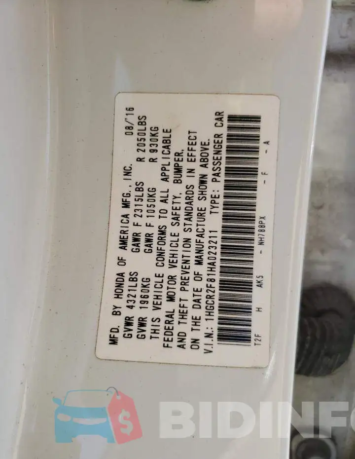 1HGCR2F81HA023211 Photo# 10