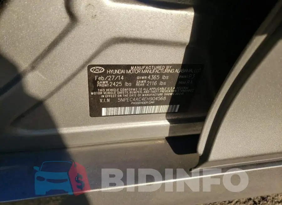 5NPEC4AC4EH904568 Photo# 12