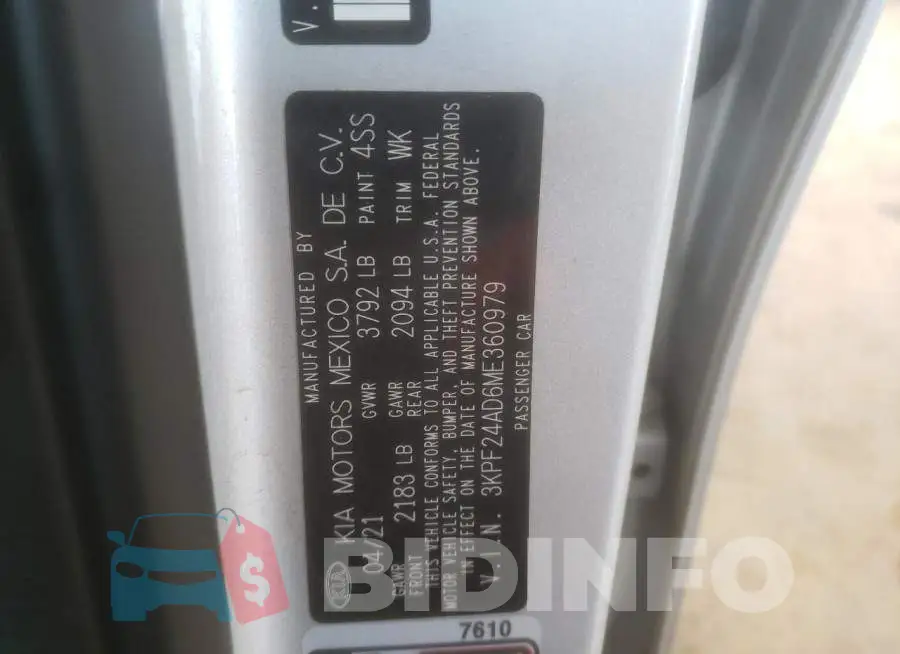 3KPF24AD6ME360979 Photo# 13