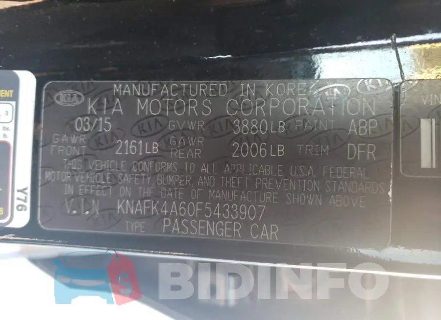 KNAFK4A60F5433907 Photo# 12