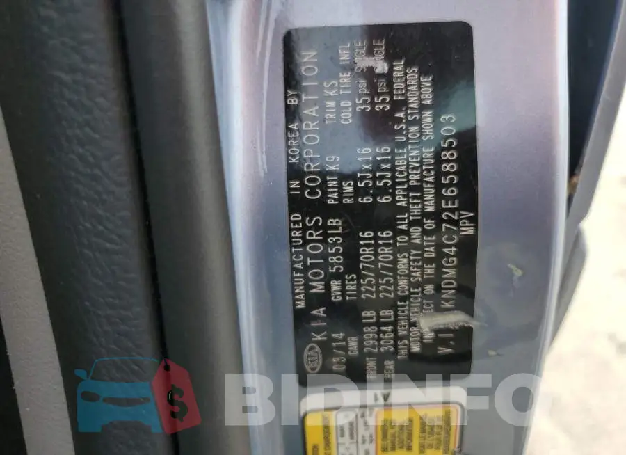 KNDMG4C72E6588503 Photo# 13