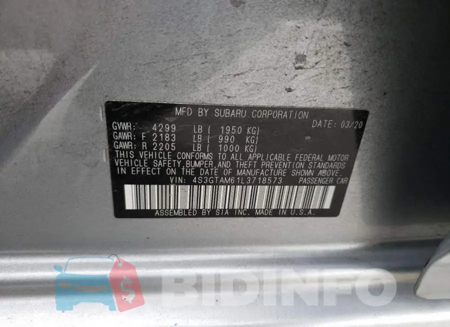 4S3GTAM61L3718573 Photo# 12