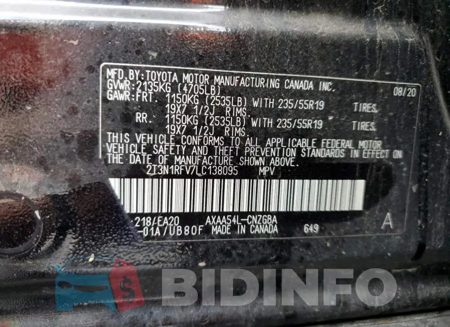 2T3N1RFV7LC138095 Photo# 13