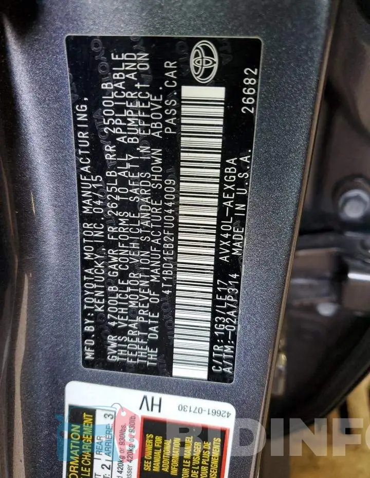 4T1BD1EB2FU044009 Photo# 12
