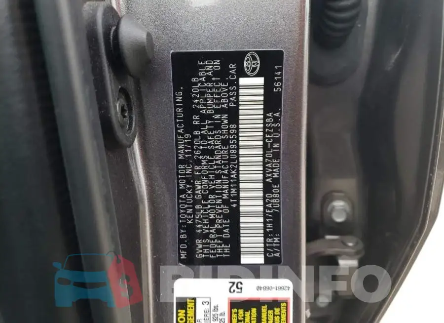 4T1M11AK2LU895598 Photo# 12