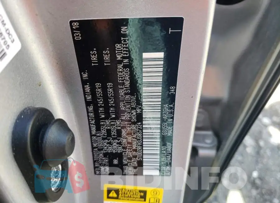 5TDDZRFH3JS857324 Photo# 13