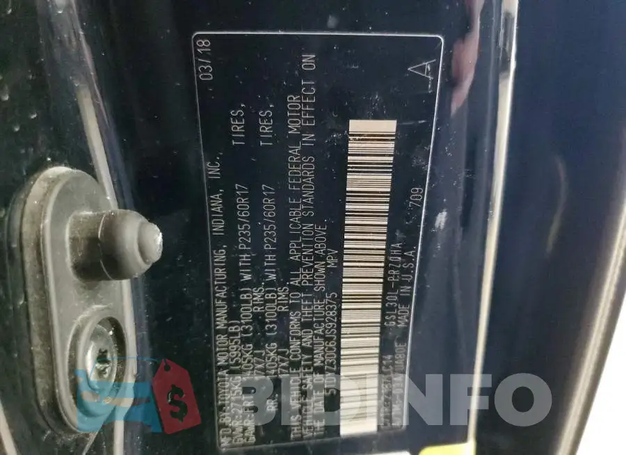 5TDYZ3DC6JS928375 Photo# 13