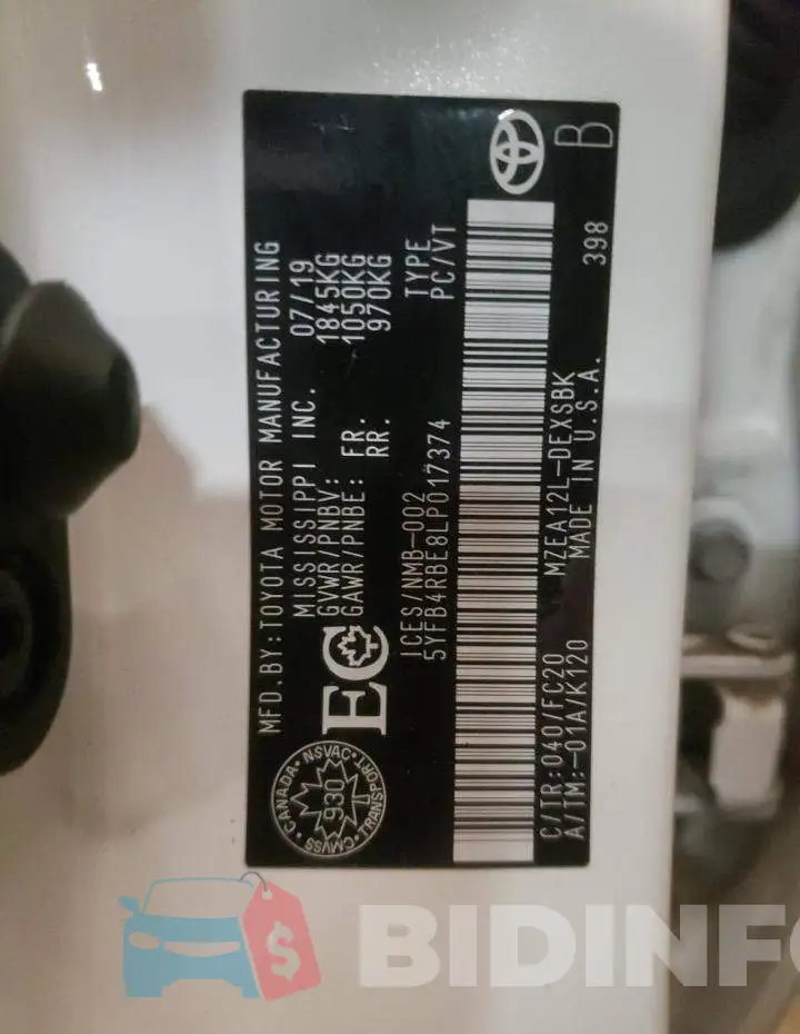 5YFB4RBE8LP017374 Photo# 13