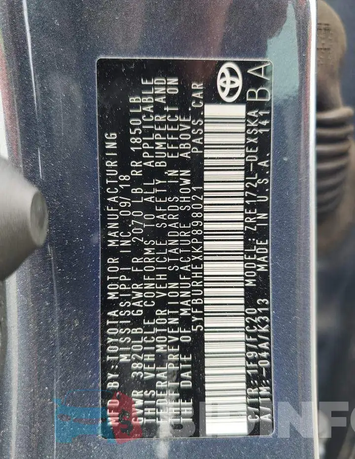 5YFBURHEXKP898021 Photo# 12