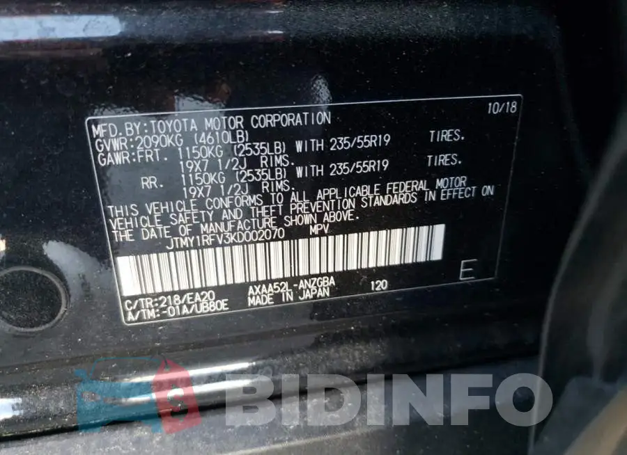 JTMY1RFV3KD002070 Photo# 12