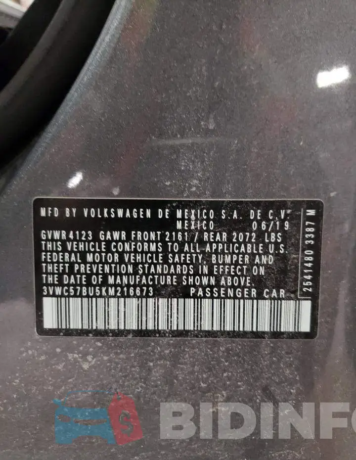 3VWC57BU5KM216673 Photo# 12