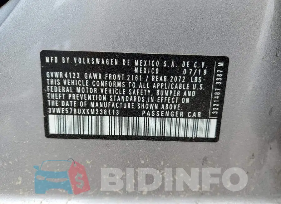3VWE57BUXKM238113 Photo# 12