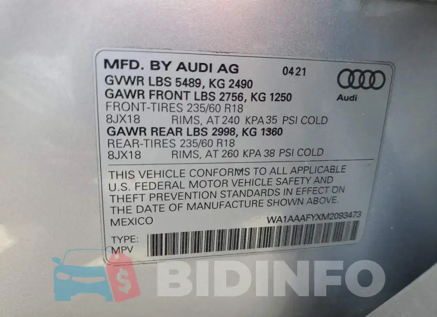 WA1AAAFYXM2093473 Photo# 14