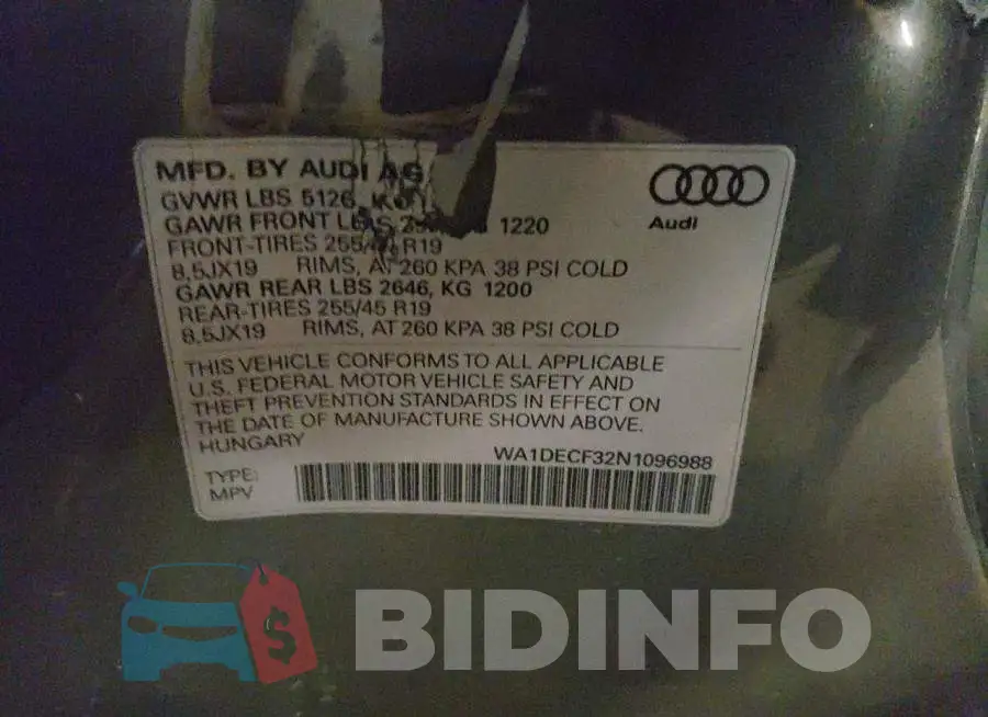 WA1DECF32N1096988 Photo# 13