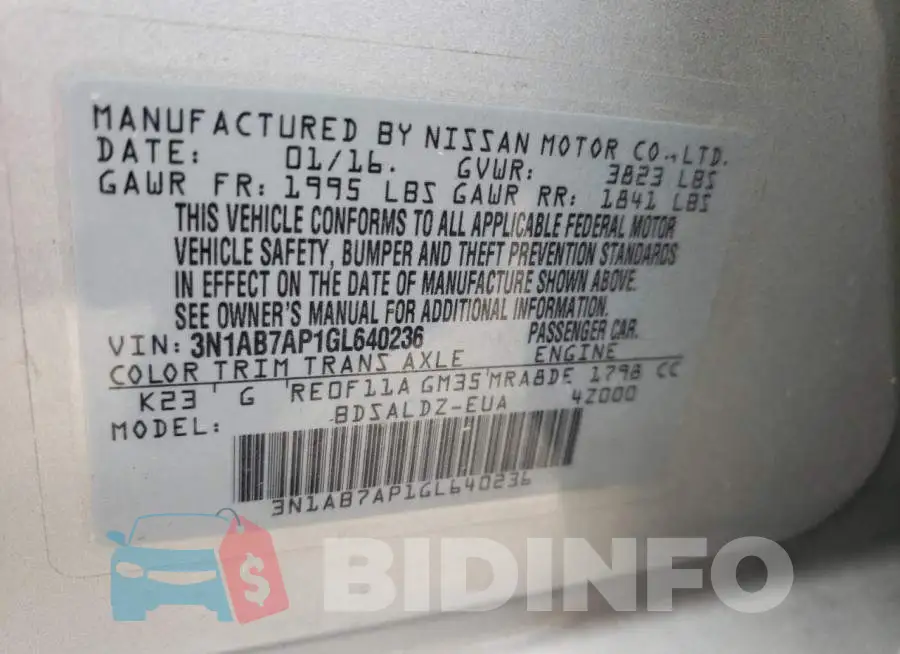 3N1AB7AP1GL640236 Photo# 13