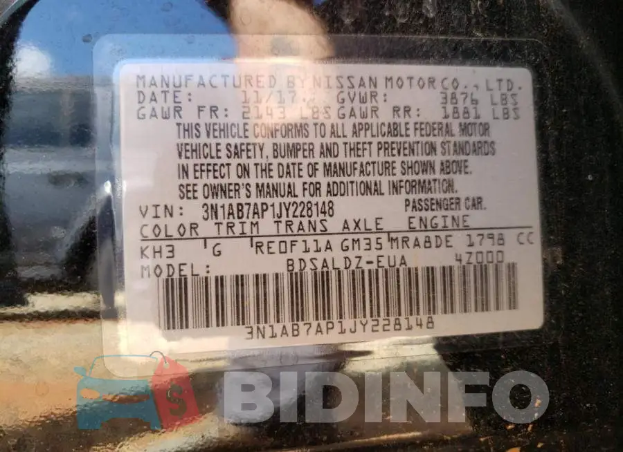 3N1AB7AP1JY228148 Photo# 12